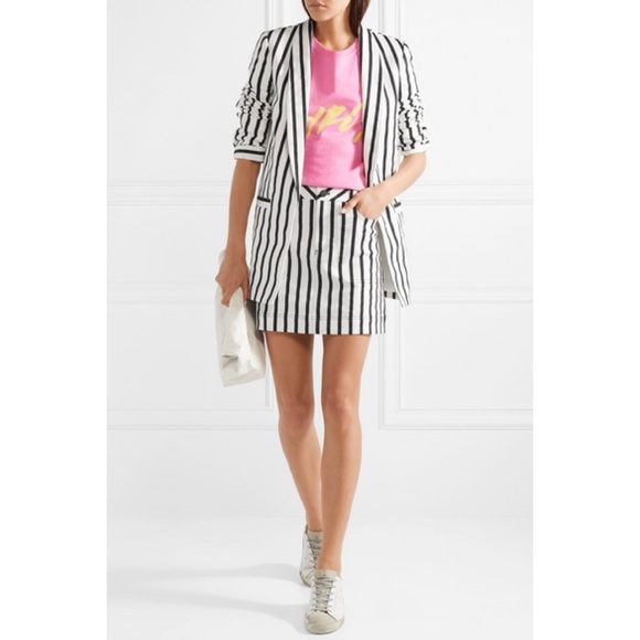 Alice + Olivia Striped Oversized Blazer Black White Size XS - Picture 2 of 13